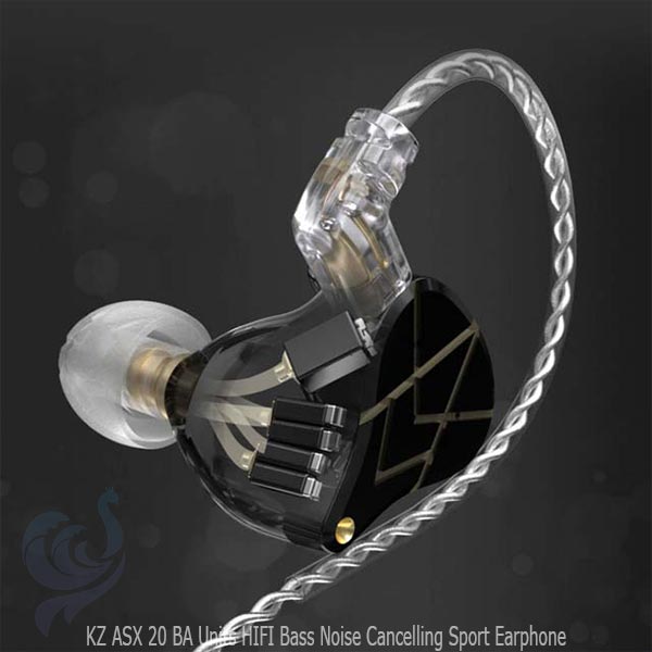 KZ ASX Headset 20 BA Units HIFI Bass Noise Cancelling Sport Earphone