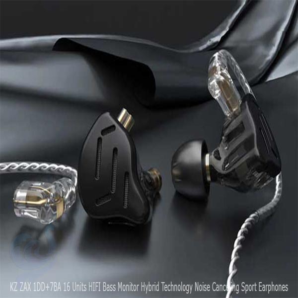 KZ ZAX 1DD+7BA 16 Units HIFI Bass Monitor Hybrid Technology Noise Canceling Sport In Ear Earphones