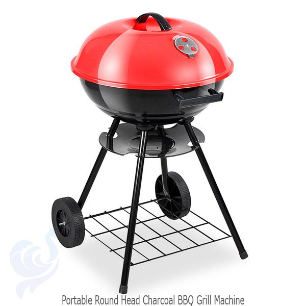 Portable Round Head Charcoal BBQ Grill Machine 22 inches