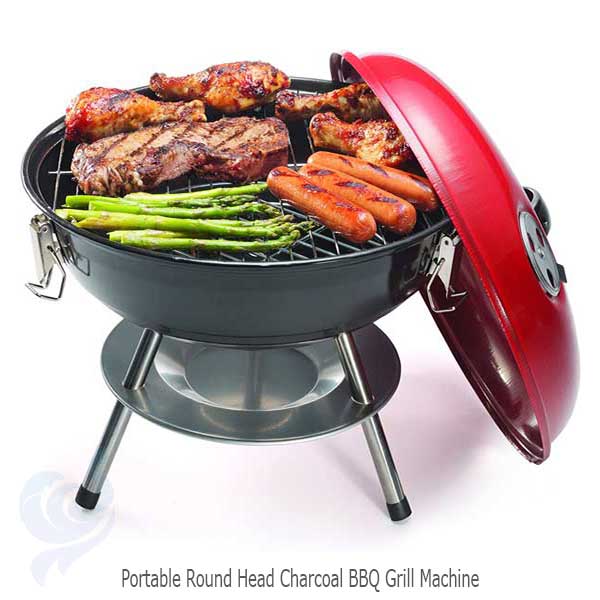 Portable Round Head Charcoal BBQ Grill Machine 14 inches